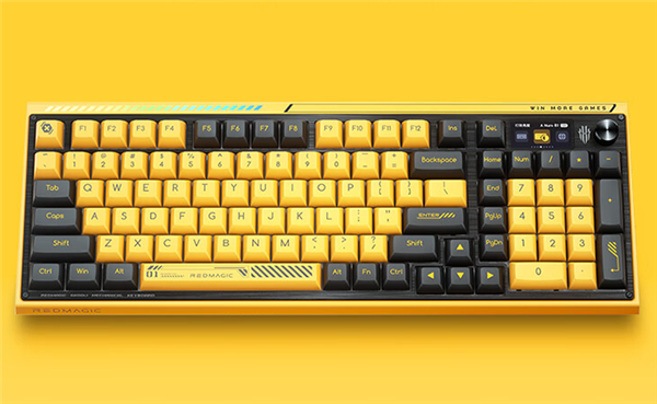899元 努比亚红魔电竞机械键盘超能版上架：黑黄撞色 自带屏幕